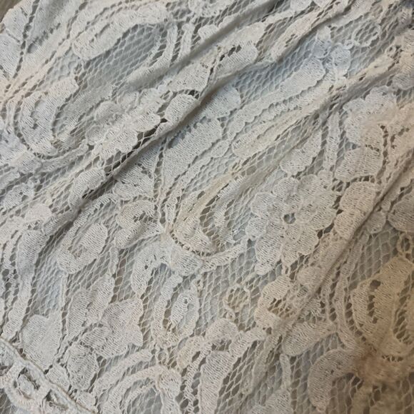 Cottagecore Ultra Pink Ivory Boho Fairycore Lace Cottage Chic Dress Large - Picture 9 of 10